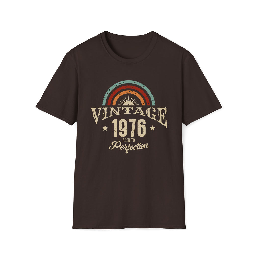 Turning 50 Vintage 1976 Aged To Perfection Unisex T-Shirt Dark Chocolate Unisex Adult T-shirt Birthday Globally Fulfilled