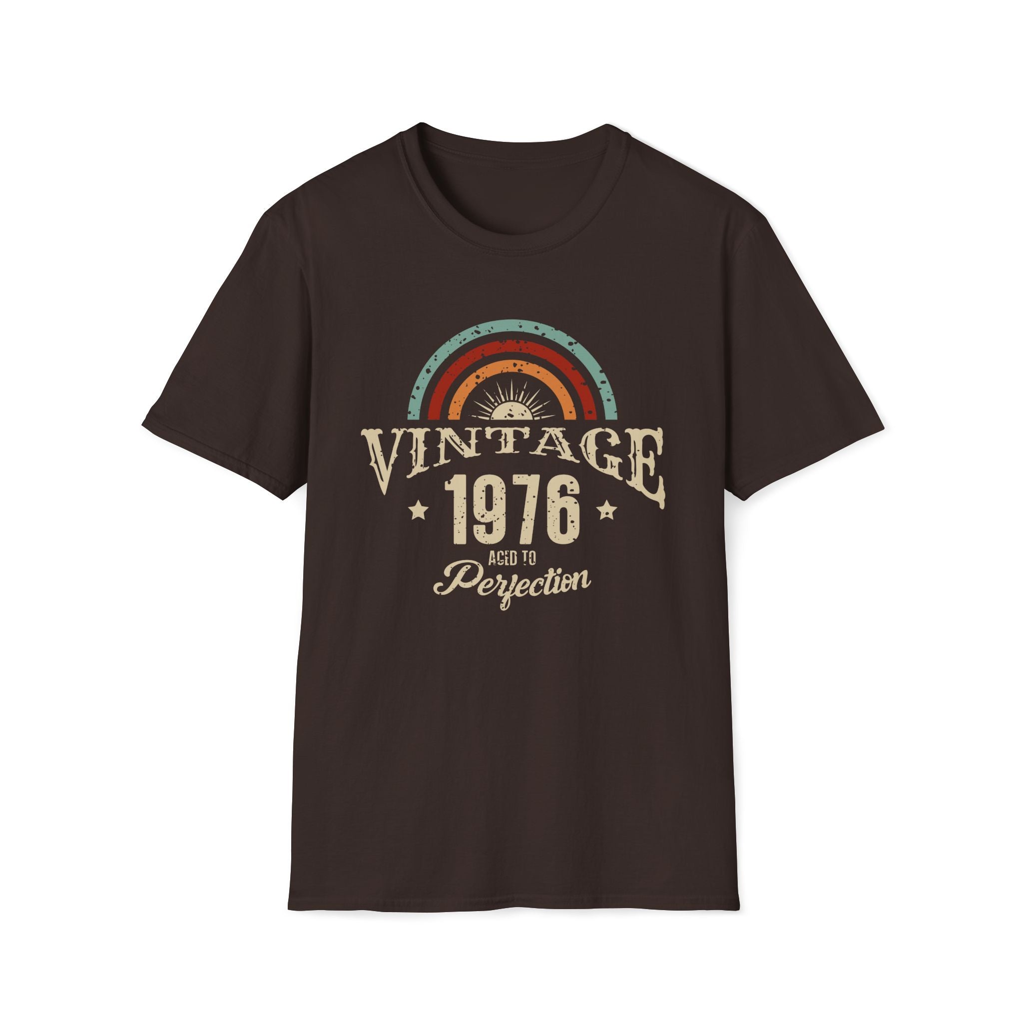 Turning 50 Vintage 1976 Aged To Perfection Unisex T-Shirt Dark Chocolate Unisex Adult T-shirt Birthday Globally Fulfilled