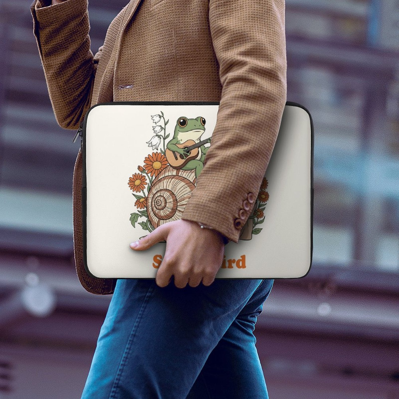 Stay Weird, Frog Playing Guitar - Laptop Sleeve (Multiple Sizes)