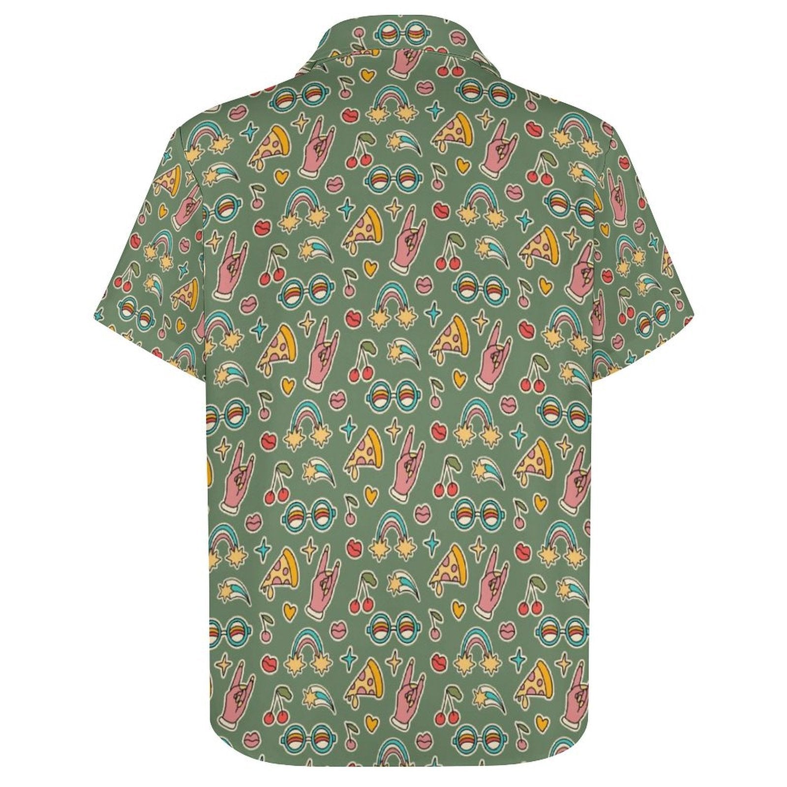 Groovy Retro Women's Short-Sleeve Button Up Shirt
