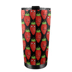 Strawberry Characters - 20oz Mobile Tumbler with Lid (Black Lock) 20oz Travel Mug Food Printed Offshore