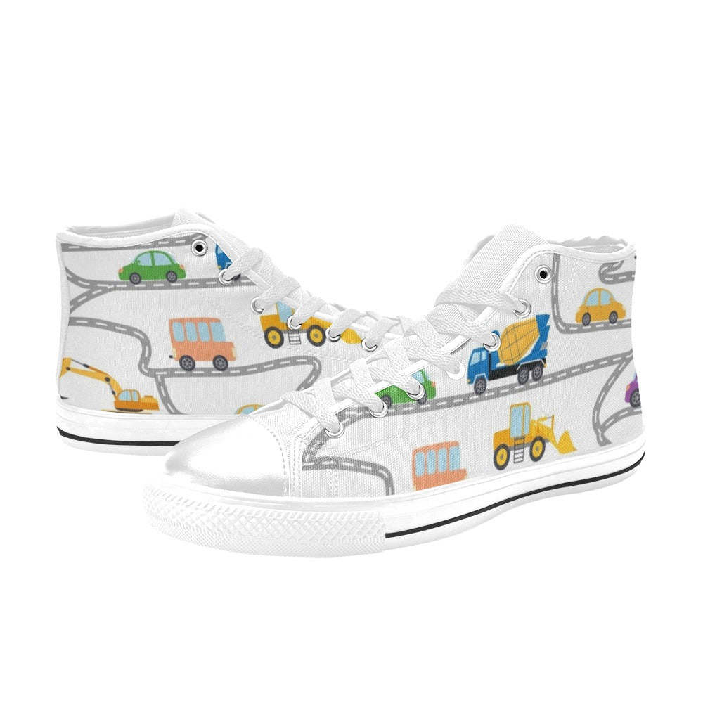 On The Road - Kids High Top Canvas Shoes
