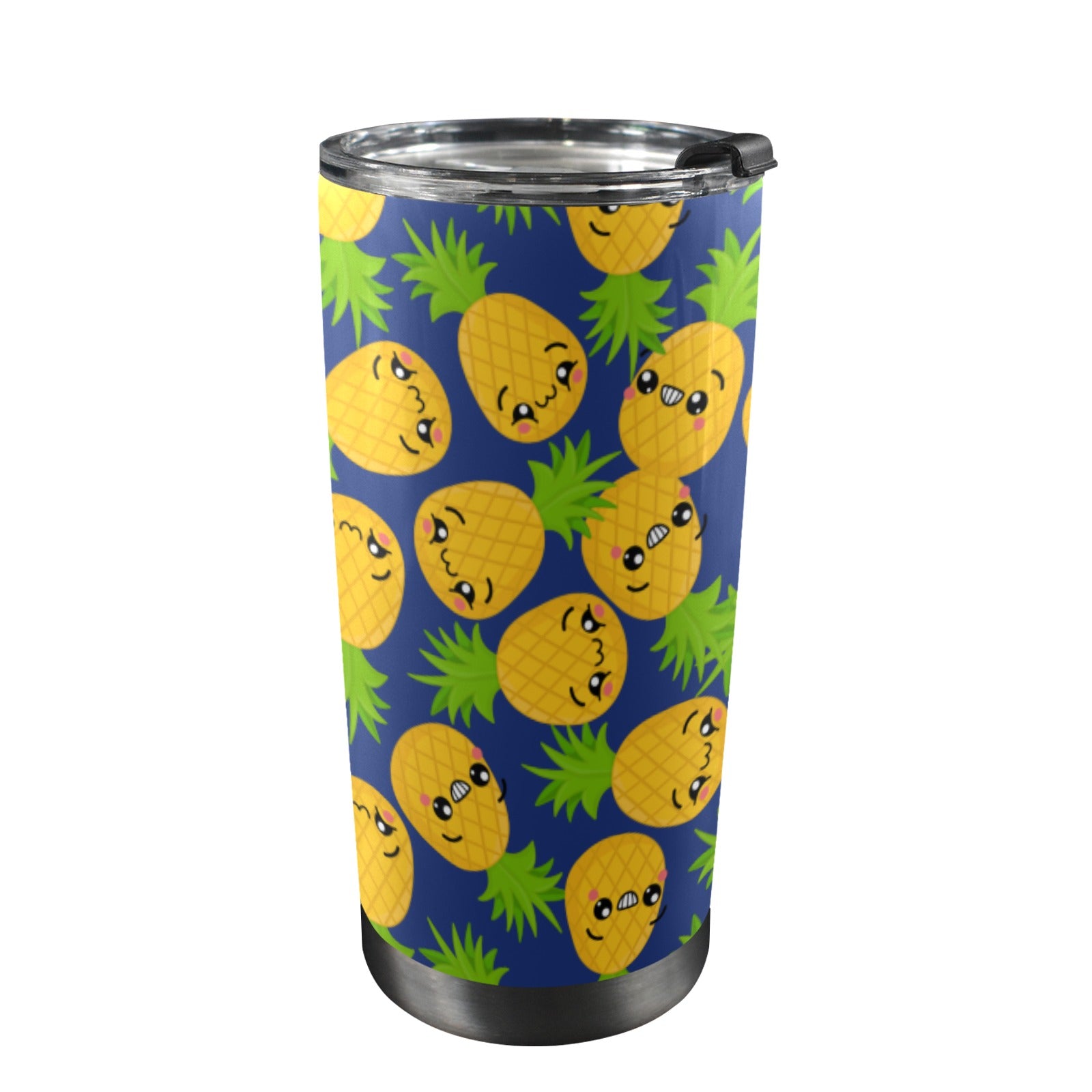Cool Pineapples - 20oz Mobile Tumbler with Lid (Black Lock) One Size 20oz Travel Mug Food Printed Offshore