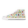 Ladybugs And Rainbows Women's High Top Canvas Shoes US12 Womens Classic High Top Shoes Printed Offshore