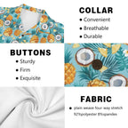 Pineapple Coconut Men's Short Sleeve Hawaiian Shirt Men's Hawaiian Shirt (New) Food Printed Offshore