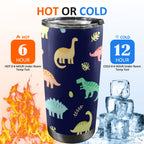 Dinosaurs - 20oz Mobile Tumbler with Lid (Black Lock) 20oz Travel Mug animal Printed Offshore