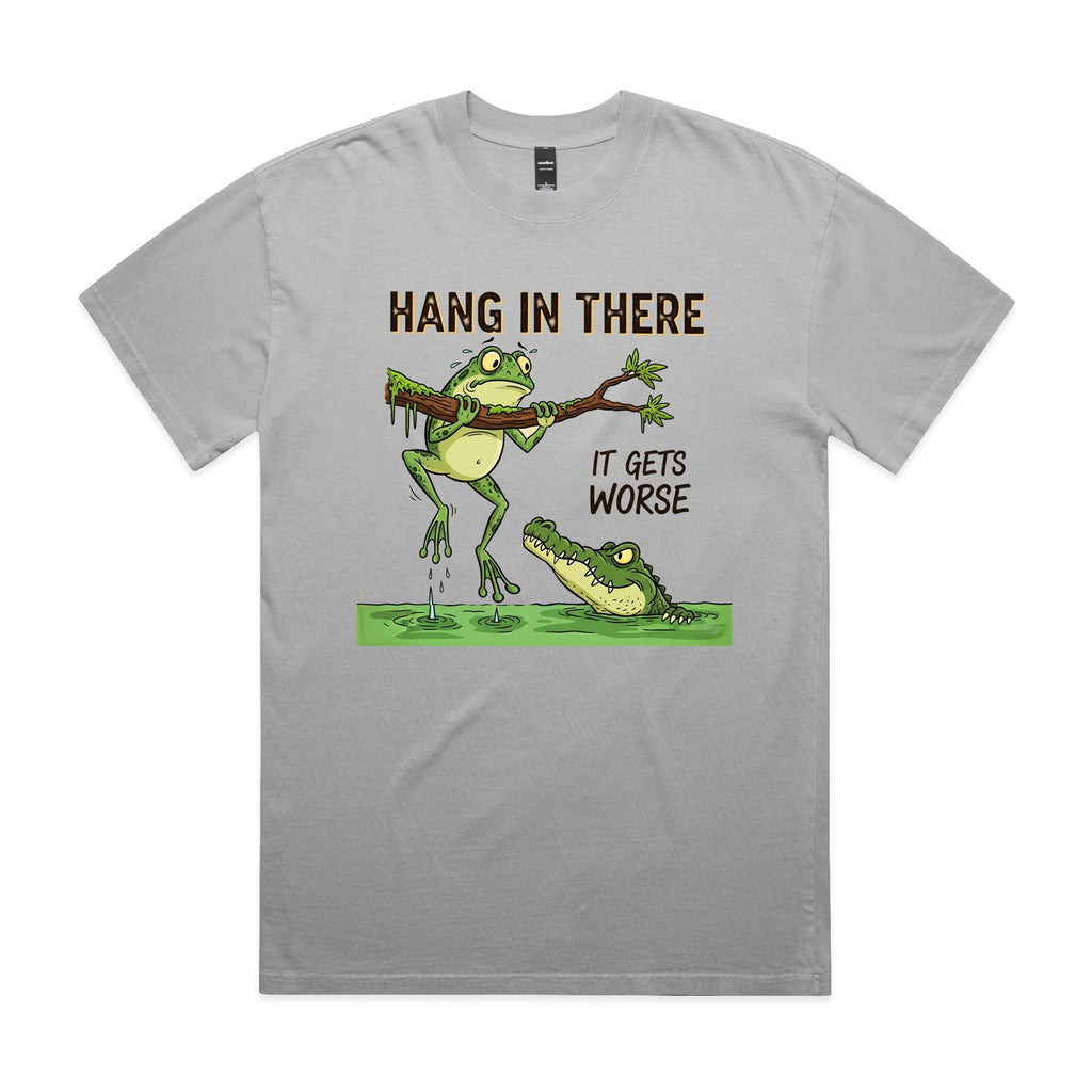 Hang In There, It Gets Worse AS Colour Heavy Faded Tee Unisex Faded storm Heavy Faded T-shirt animal Printed In Australia