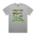 Hang In There, It Gets Worse AS Colour Heavy Faded Tee Unisex Faded storm Heavy Faded T-shirt animal Printed In Australia