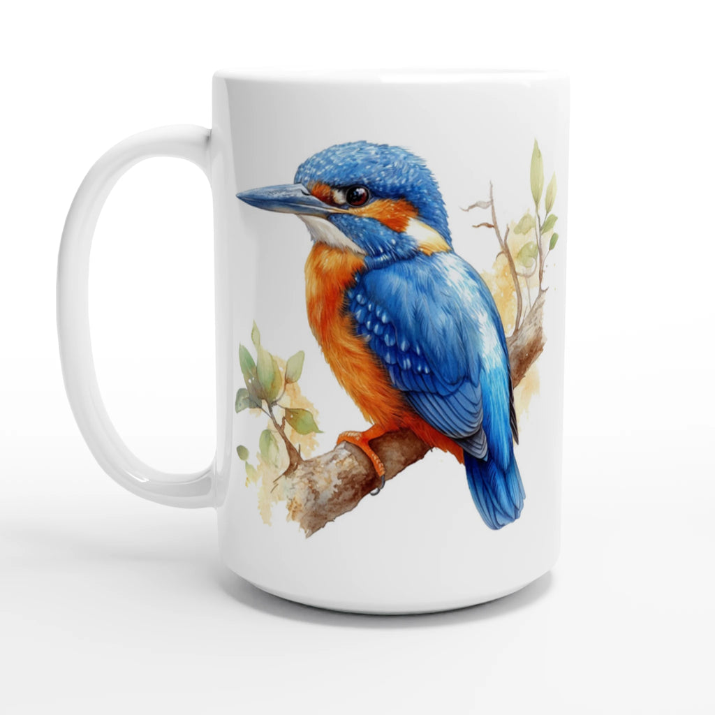 Personalise - Kingfisher, Australian Birds - White 15oz Ceramic Mug Default Title Personalised 15oz Mug animal Globally Fulfilled