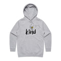 Bee Kind - Womens Hoodie Grey Marle Womens Hoodie Kindness Printed In Australia