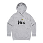 Bee Kind - Womens Hoodie Grey Marle Womens Hoodie Kindness Printed In Australia