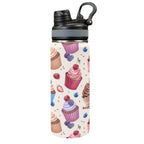 Cupcakes - Insulated Water Bottle with Dual-Use Lid (18oz) One Size Insulated Water Bottle with Dual-Use Lid (18oz) Food Printed Offshore