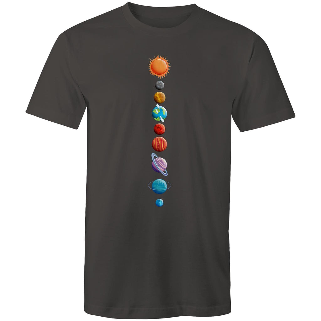 Our Solar System - Mens T-Shirt Charcoal Mens T-shirt Printed In Australia Space