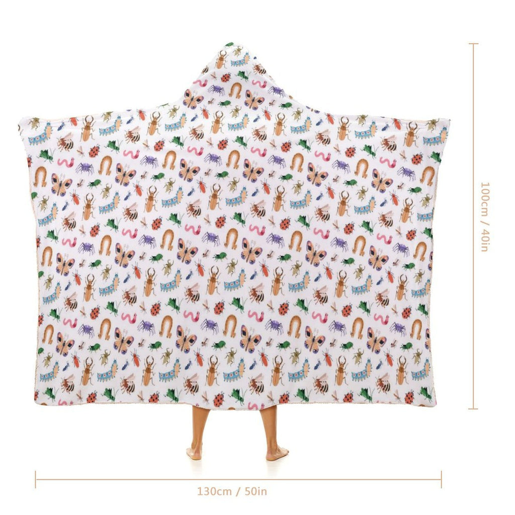 Cute Bugs Kids Hooded Blanket 100cm x 130cm Kids Hooded Blanket Printed Offshore