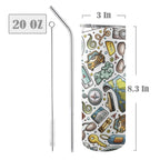 Travel Montage - 20oz Tall Skinny Tumbler with Lid and Straw