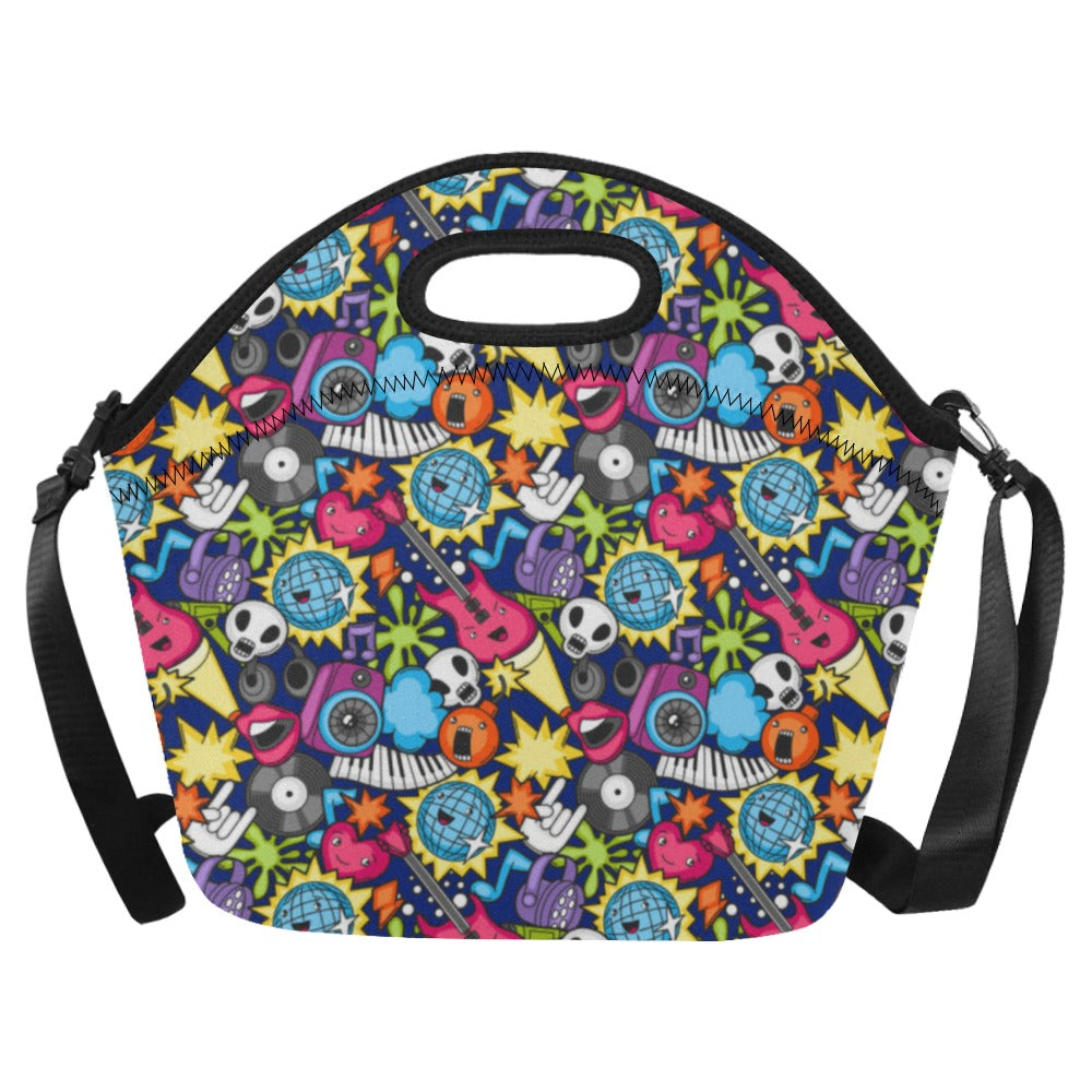 Sticker Music - Neoprene Lunch Bag One Size Neoprene Lunch Bag Printed Offshore