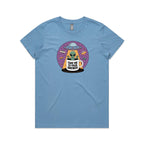 Coffee, Alien, UFO, Take Me To Your Brewer Women's AS Colour T-shirt Carolina Blue Womens T-shirt Coffee Printed In Australia Sci Fi