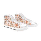 Orange Surf Kids High Top Canvas Shoes