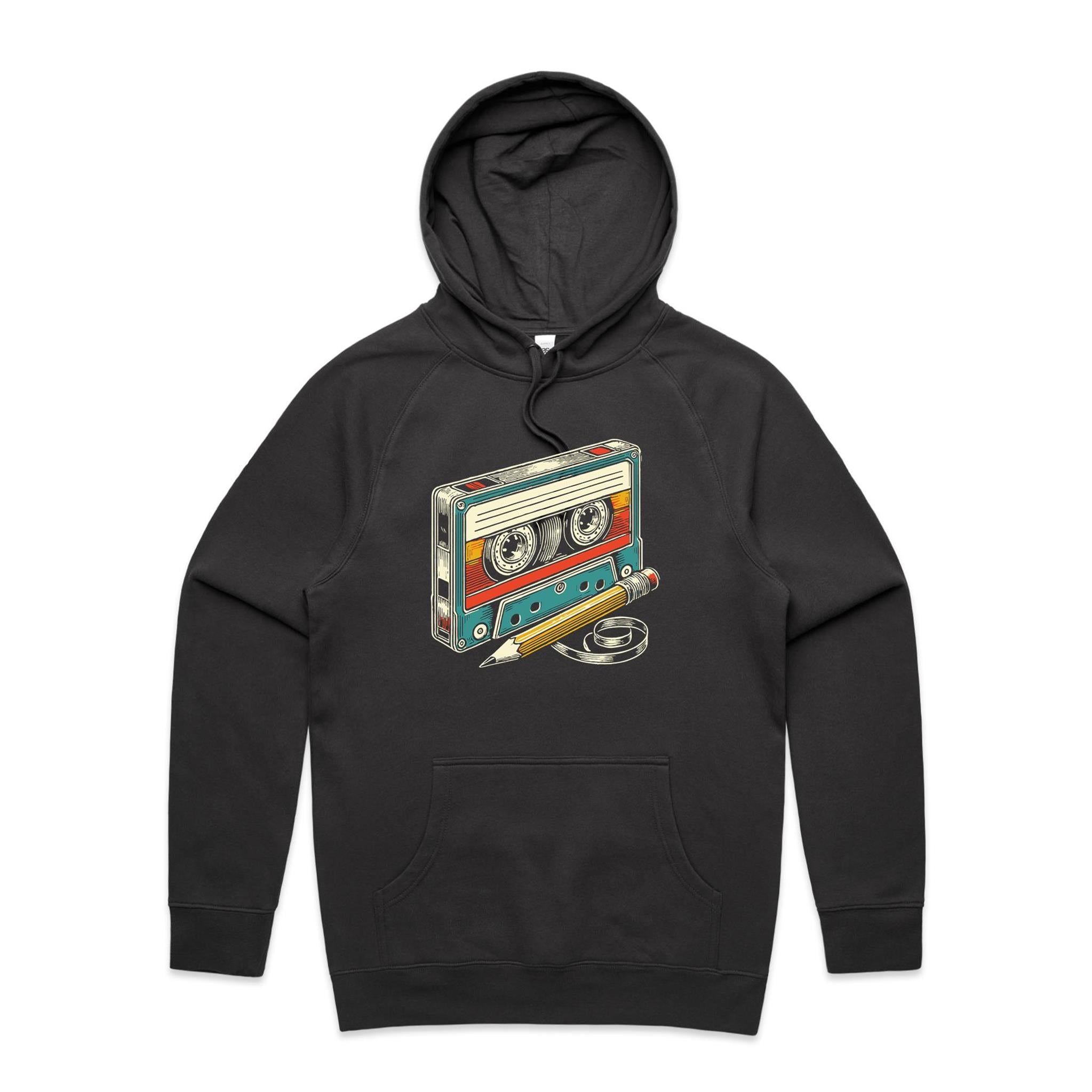 Cassette Tape And Pencil - Mens Hoodie