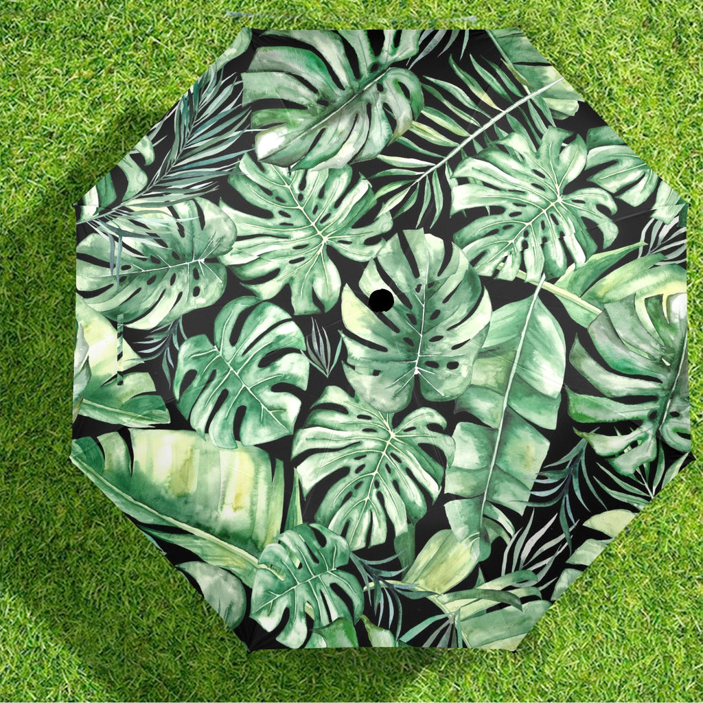 Jungle Leaves - Semi-Automatic Foldable Umbrella (Model U12) Semi-Automatic Foldable Umbrella (U12)