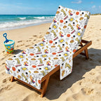 Super Dog Beach Chair Towel Cover with Side Pockets