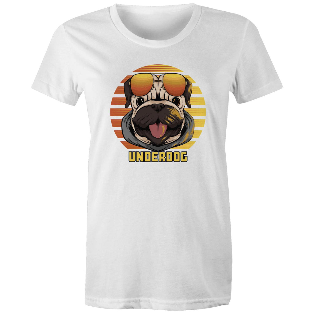 Underdog - Womens T-shirt White Womens T-shirt animal Printed In Australia