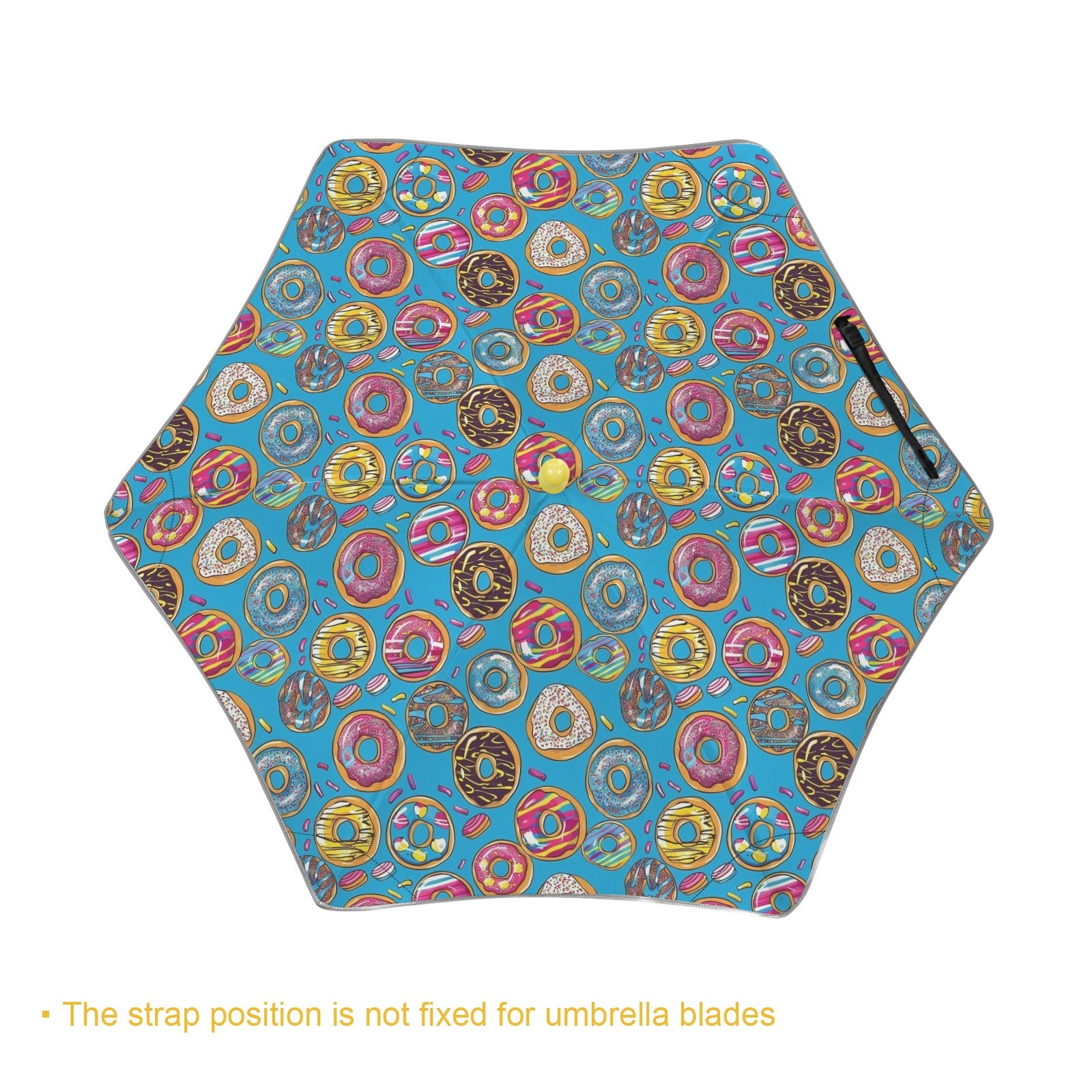 Doughnuts On Blue Kids Safe Round Corner Umbrella Kids Safe Round Corner Umbrella Food Printed Offshore