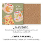 Tea Time - Ceramic Coasters (Square) Ceramic Coasters Printed Offshore Tea
