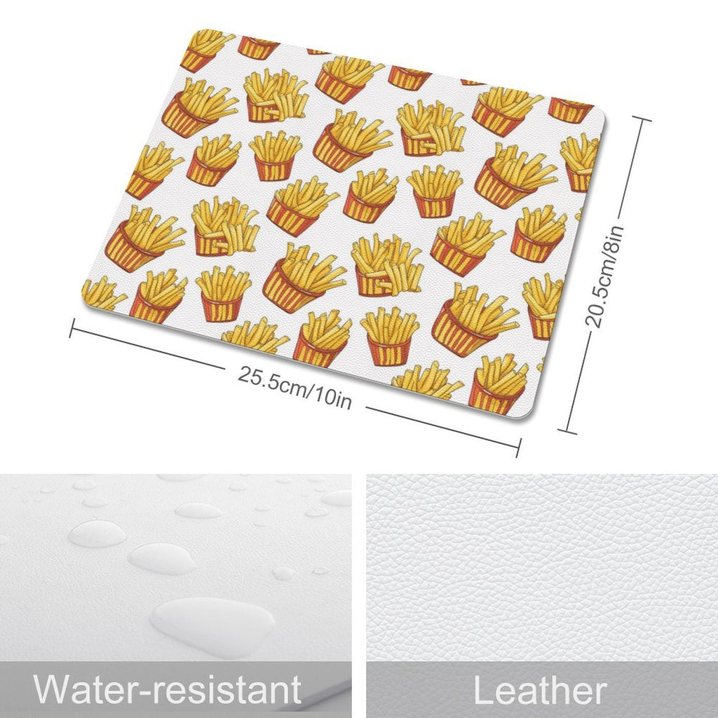 French Fries Leather Mouse Pad Leather Mouse Pad Food Printed Offshore
