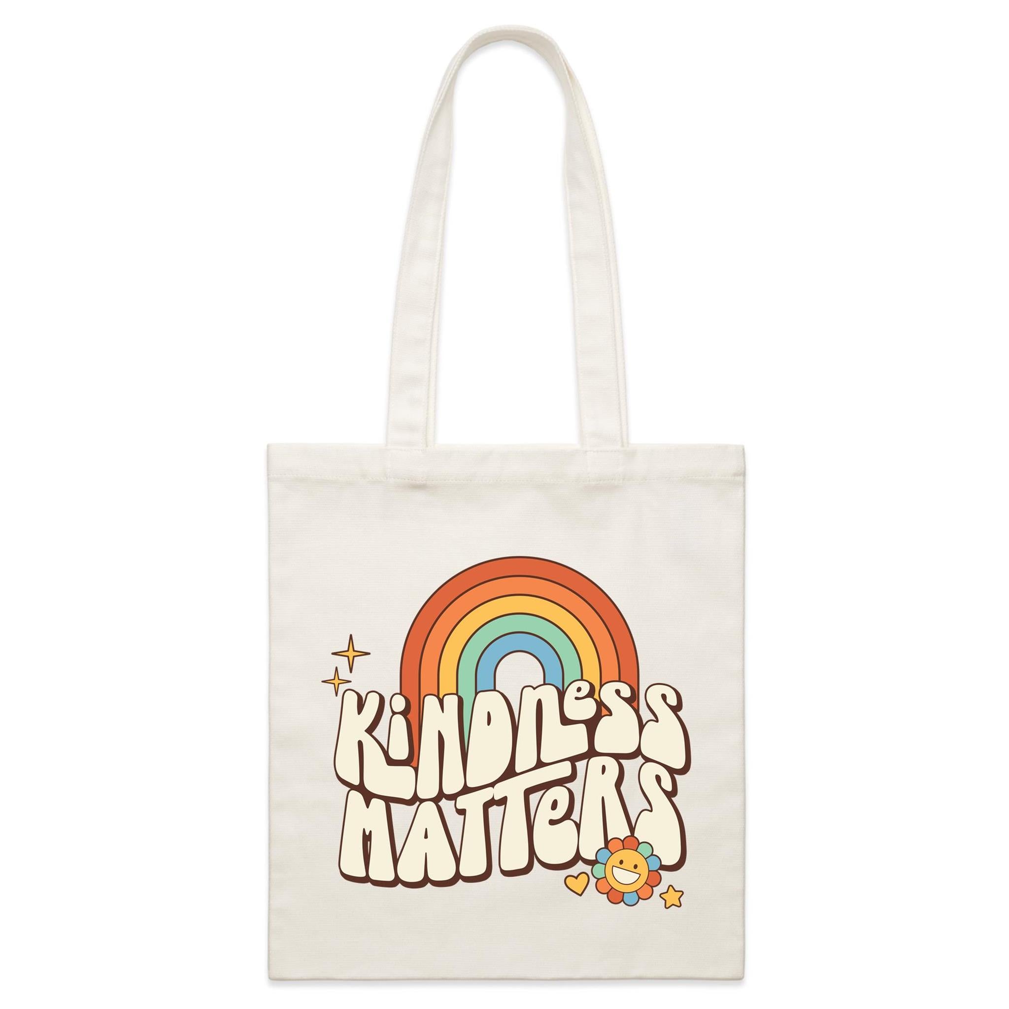 Kindness Matters - Parcel Canvas Tote Bag Default Title Small Tote Bag Kindness Positivity Printed In Australia Retro