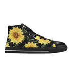 Painted Sunflowers - Kids High Top Canvas Shoes