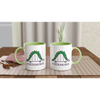 Personalised - Statasaurus - White 11oz Ceramic Mug with Colour Inside Personalised 11oz Mug animal customise Globally Fulfilled Maths personalise Science