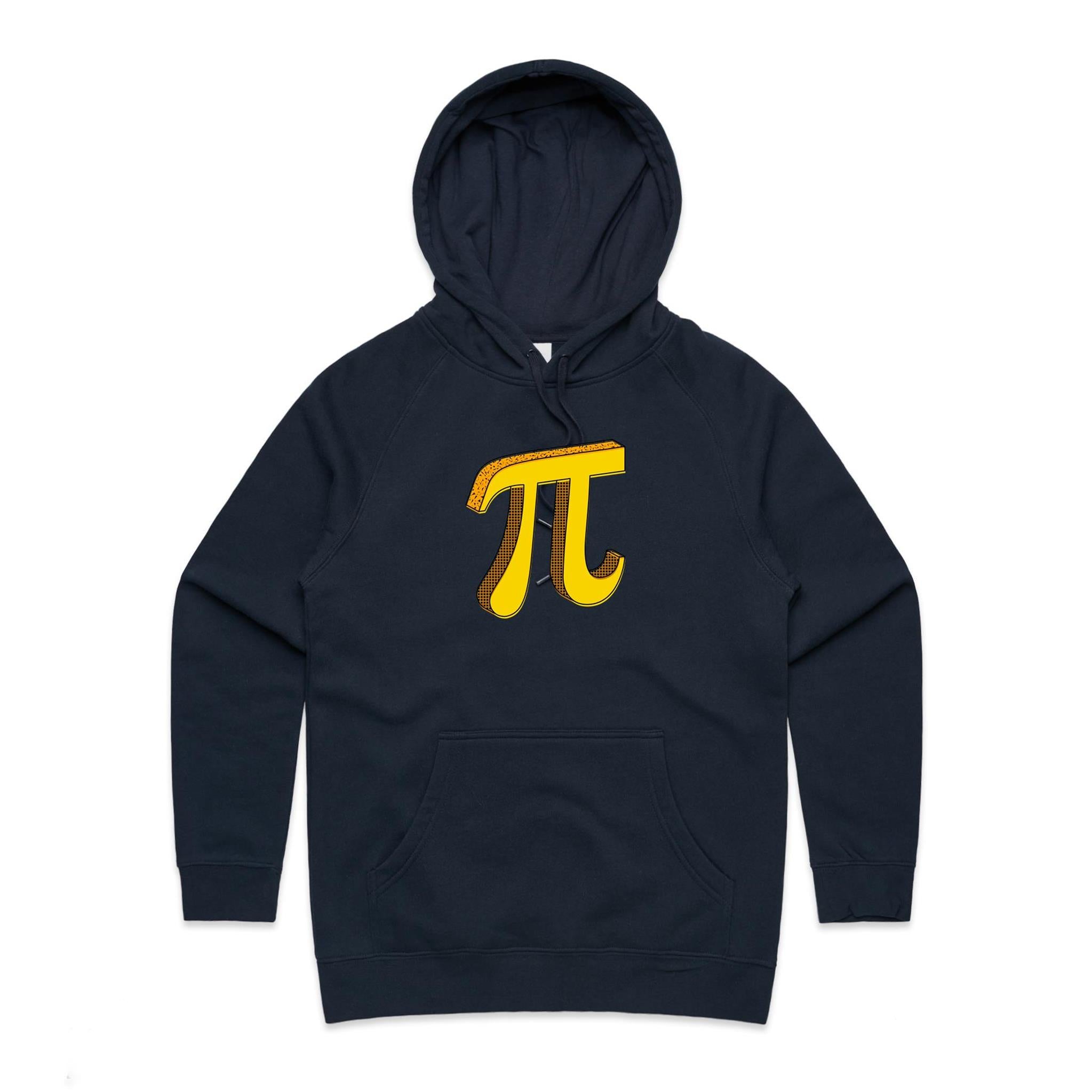 Pi - Womens Hoodie Navy Womens Hoodie Maths Printed In Australia Science