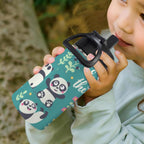 Cute Panda 12oz Kids Water Bottle with Straw Lid