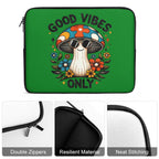 Good Vibes Only, Hippie Mushroom Laptop Sleeve (Multiple Sizes) Laptop Sleeve Positivity Printed Offshore Retro