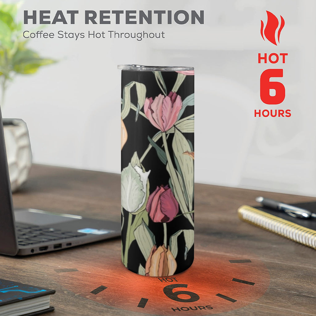 Tulips 20oz Tall Skinny Tumbler with Lid and Straw