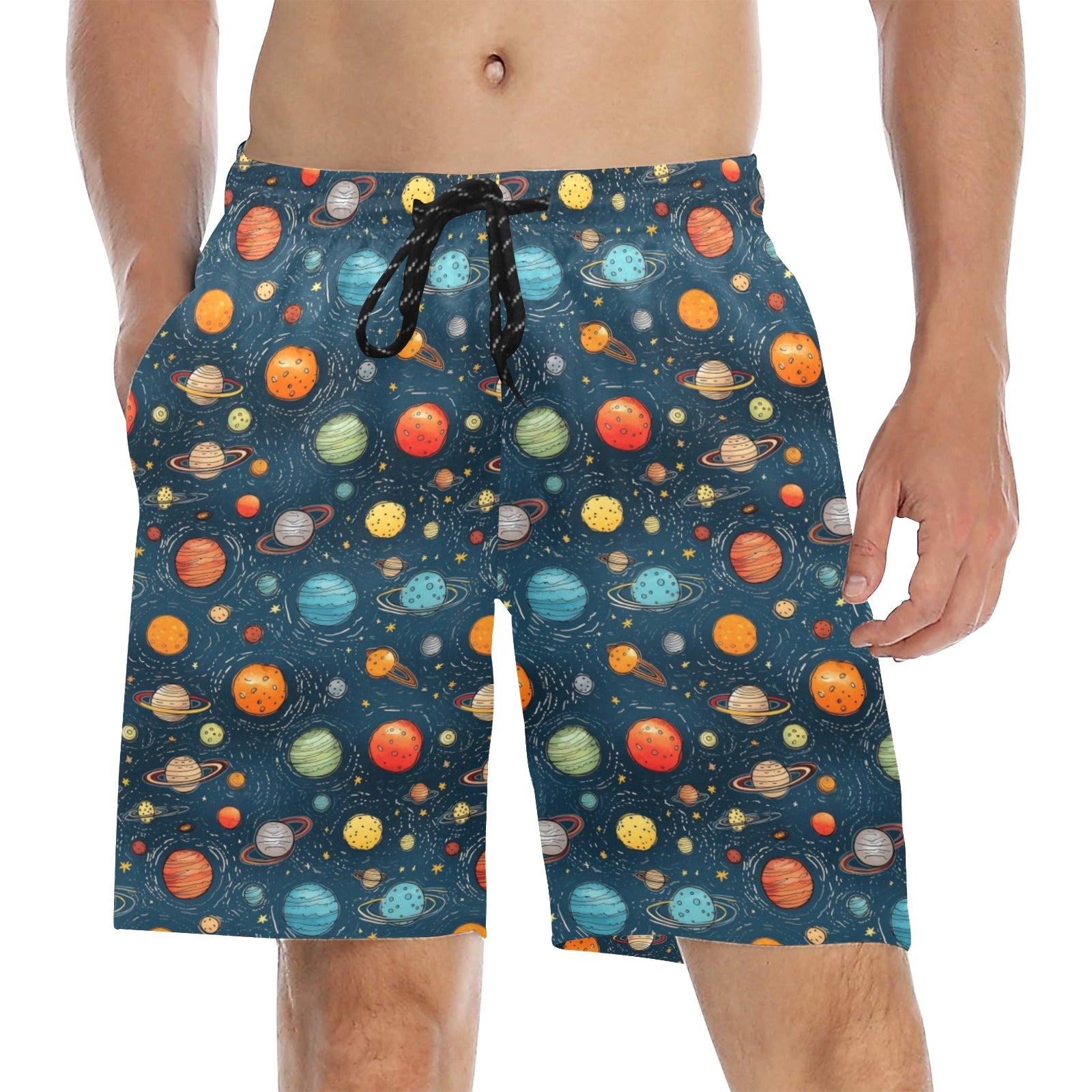 Galaxy - Men's Mid-Length Beach Shorts 5XL Men's Mid-Length Beach Shorts Printed Offshore Space