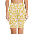 Yellow Pattern Women's Bike Shorts With Side Pockets Women's Bike Shorts Printed Offshore