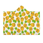 Cool Pineapples Kids Hooded Blanket 100cm x 130cm Kids Hooded Blanket Food Printed Offshore