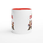 Fab Four, Merry Christmas - White 11oz Ceramic Mug with Color Inside Christmas Colour Mug Christmas Globally Fulfilled