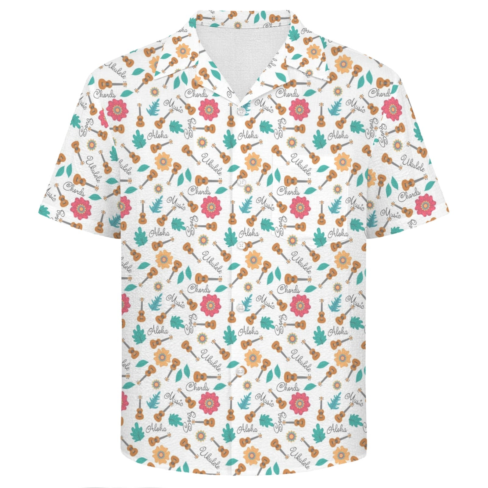 Ukulele Men's Crinkle Hawaiian Shirt