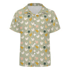 Chicken Life Kids Youth Short Sleeve Button Up Shirt