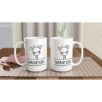 Personalise - Giraffe Name - White 15oz Ceramic Mug Personalised 15oz Mug animal customise Globally Fulfilled Name personalise