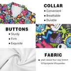 Sticker Music Men's Short Sleeve Hawaiian Shirt Men's Hawaiian Shirt (New) Music Printed Offshore