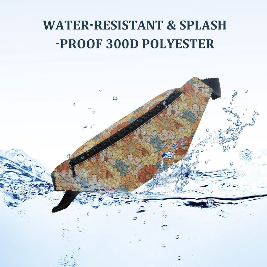 Vintage Retro Flower - Bum Bag / Fanny Pack