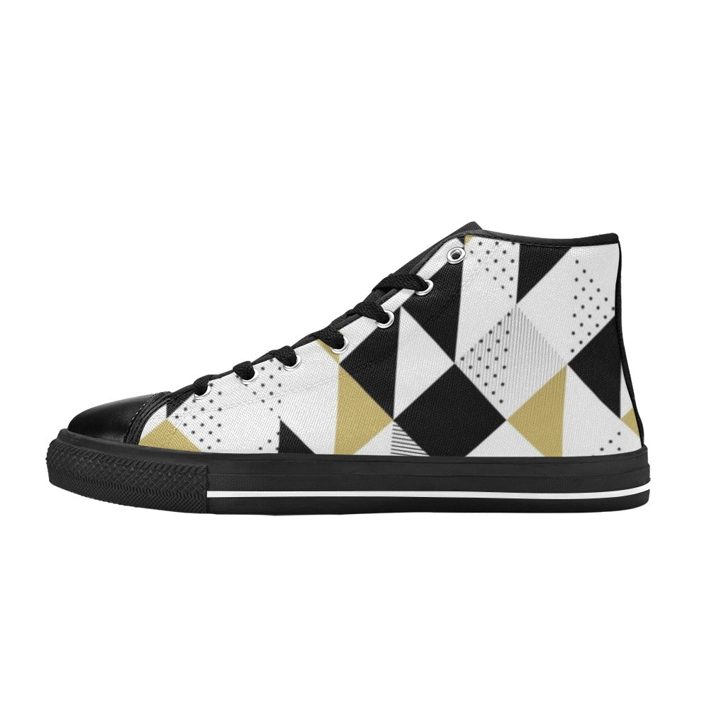 Triangles - Women's High Top Canvas Shoes