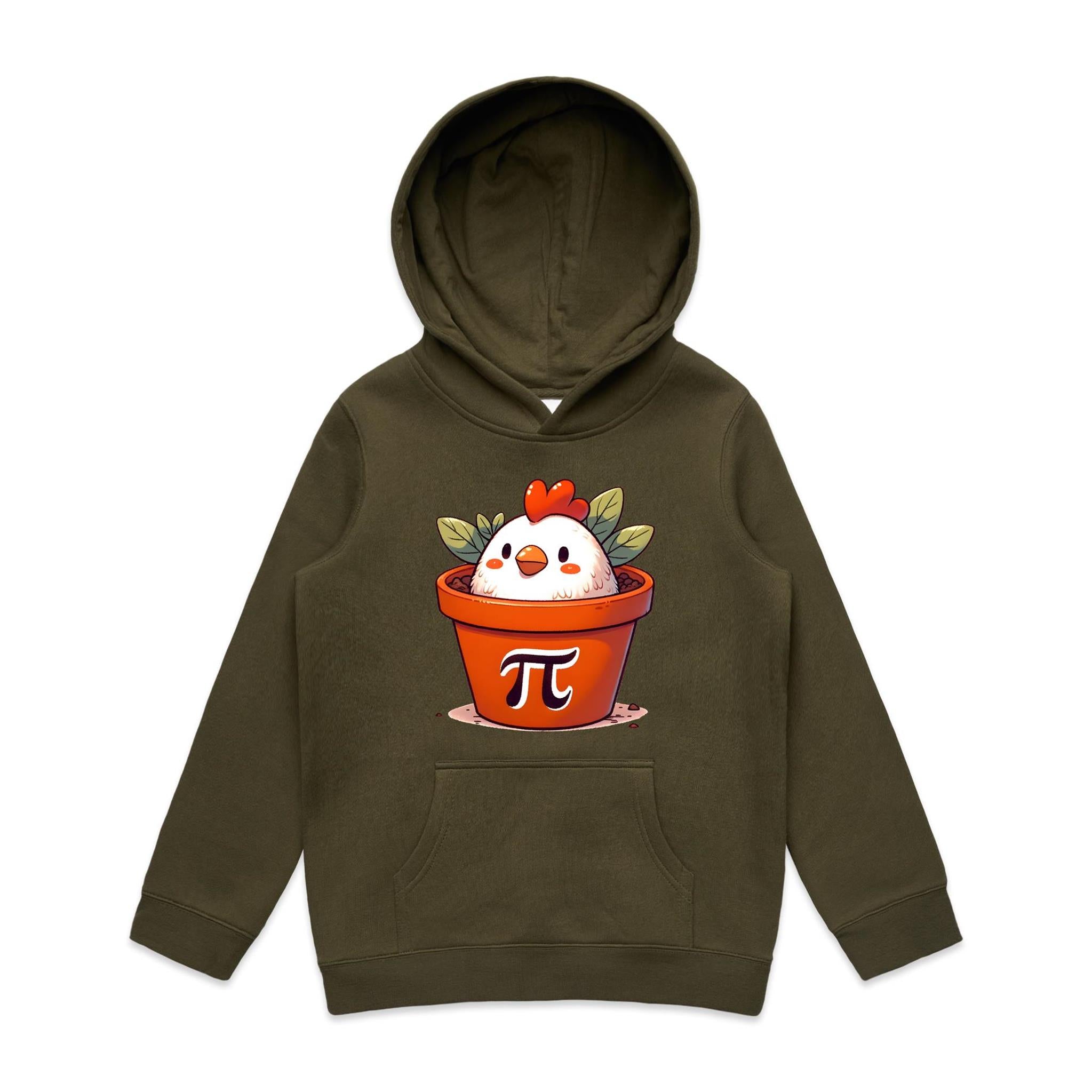 Chicken Pot Pi, Maths - Kids Hoodie Army Kids Hoodie Printed In Australia