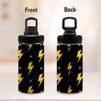Yellow Lightning - Kids Water Bottle with Chug Lid (12 oz) Kids Water Bottle with Chug Lid comic Printed Offshore