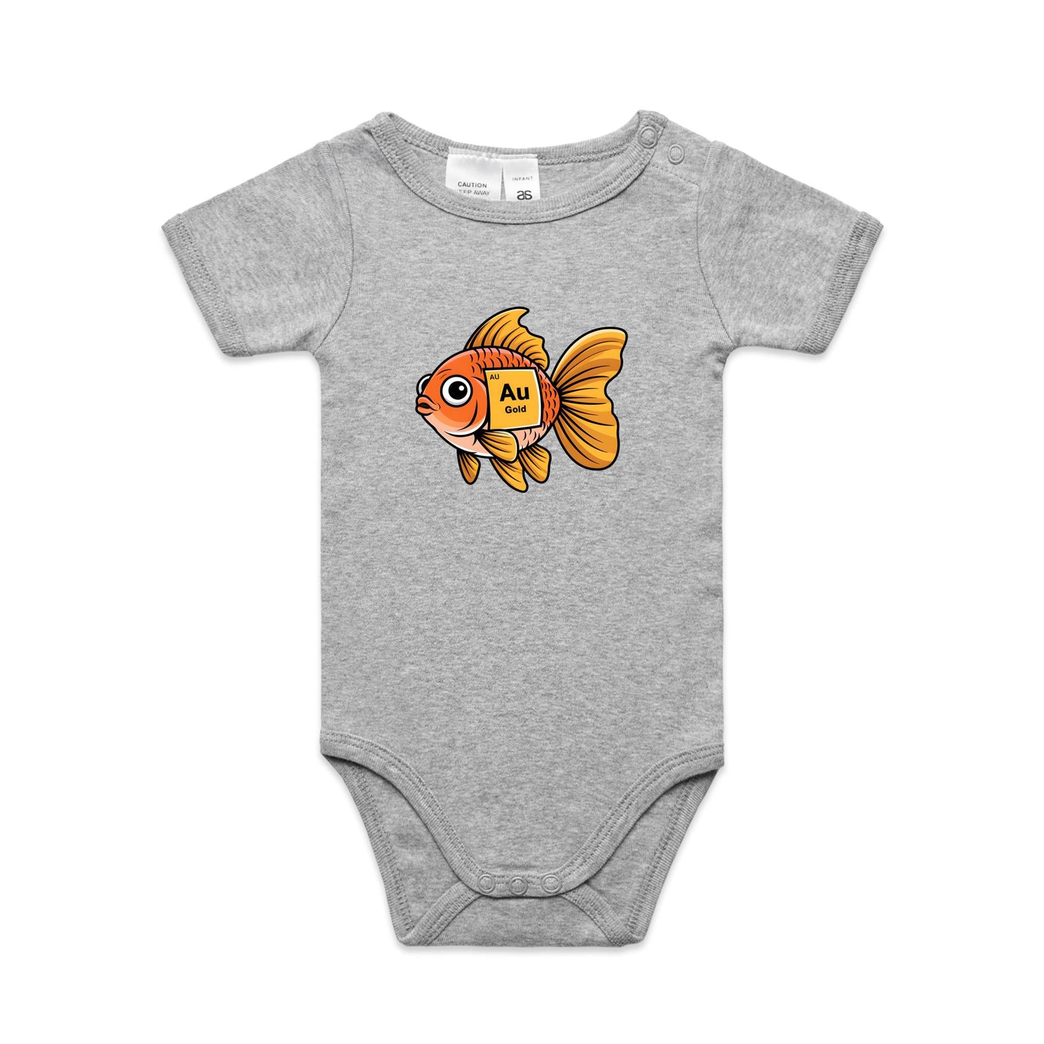 Gold Fish Periodic Table AS Colour Baby Bodysuit