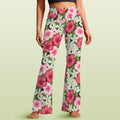 Hibiscus High Waist Crossover Tummy Control Flare Leggings 5XL High Waist Flare Leggings Plants Printed Offshore